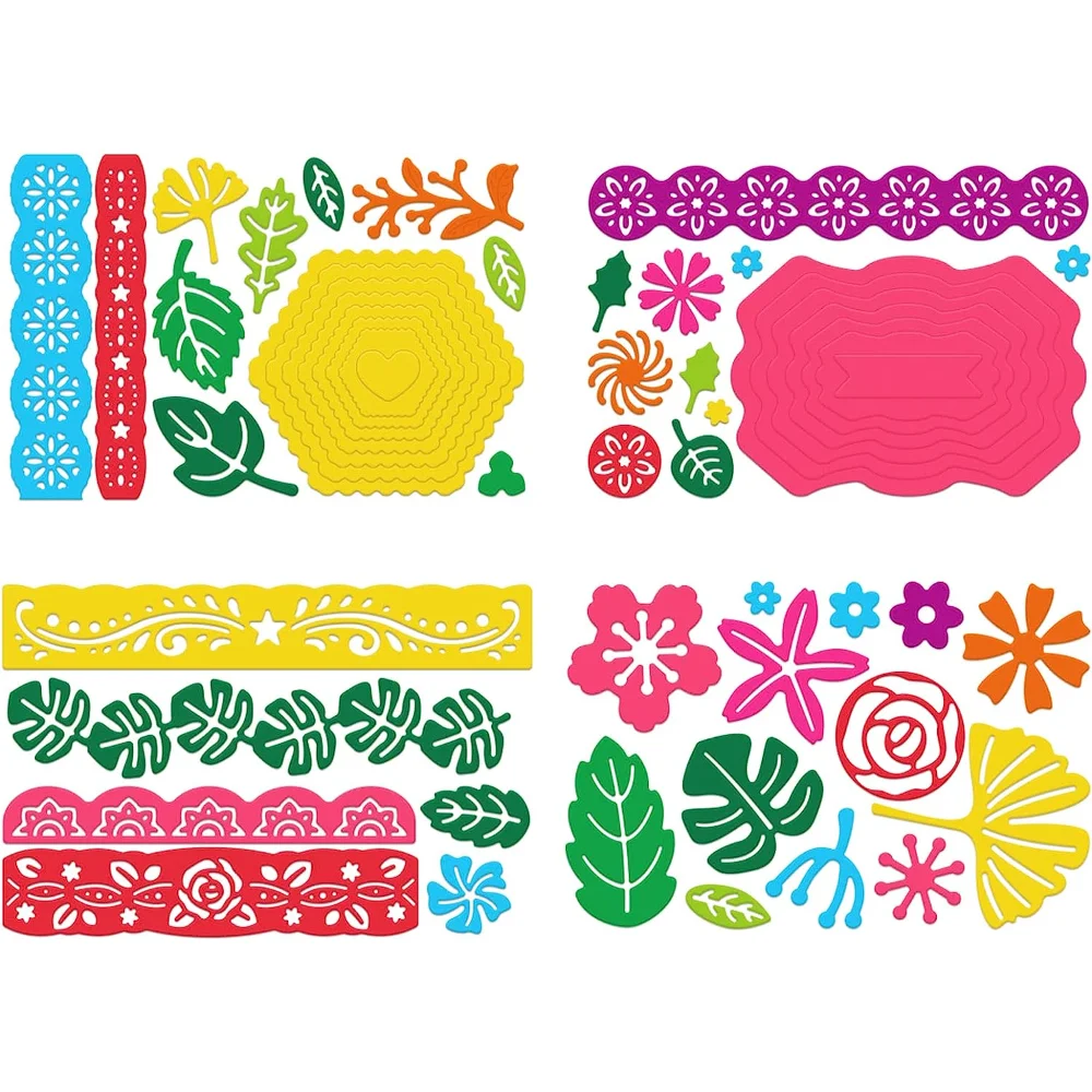

1 Set Flower Leaves Frame Die Cut Set Embossing Stencils Template for DIY Card Scrapbooking Craft Album Paper Decor