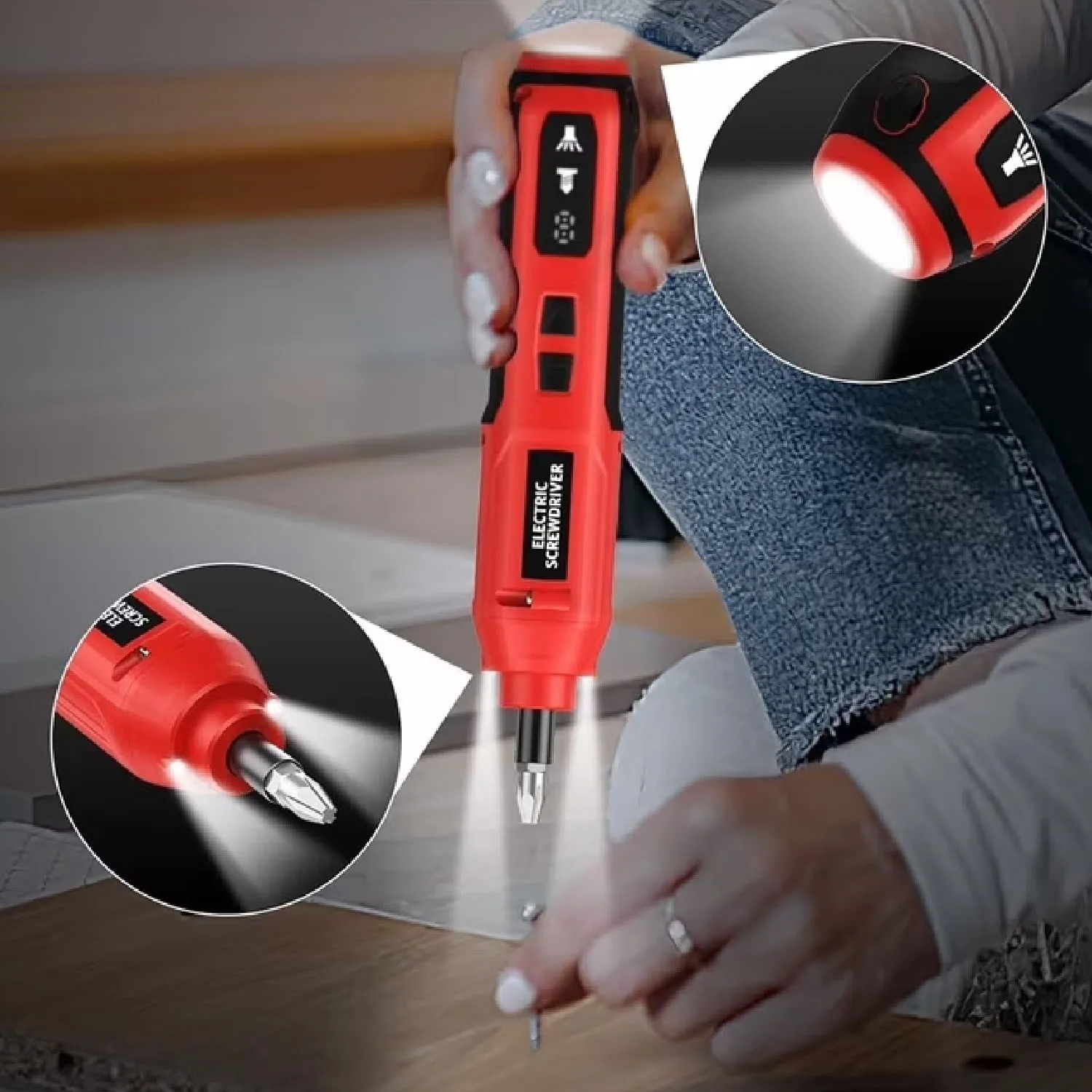 68 in 1 Mini Cordless Electric Screwdriver Rechargeable 2000mah Power Drill Bits Set 3.7V Household Disassembly Torque Repair
