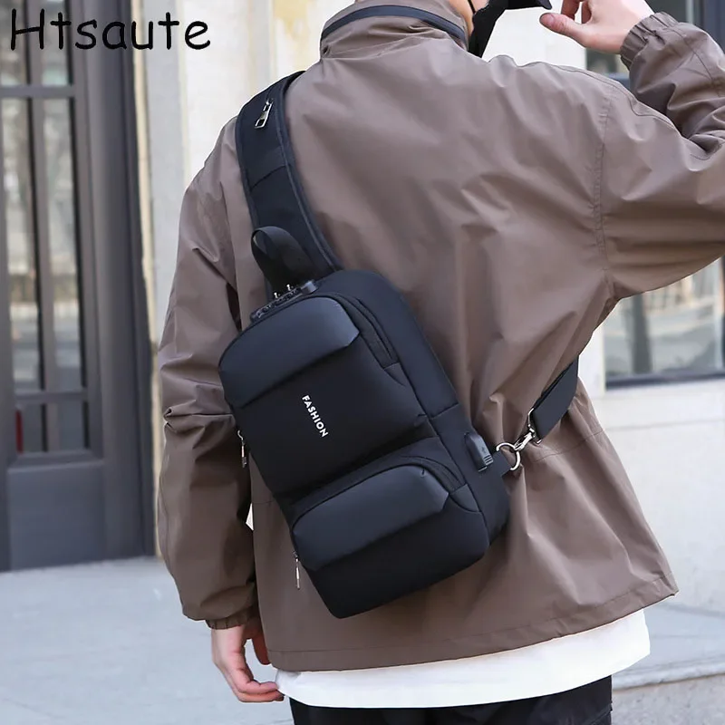 

Противоугонная USB-оксфордская водонепроницаемая нагрудная сумка, мужская сумка через плечо, модели, мужская нагрудная сумка, сумка на плечо для отдыха, большая вместимость