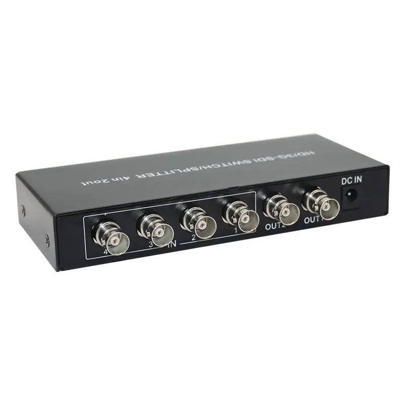 A31T RS232 Central Control 3G-SDI/HD-SDI Splitter Switch Switcher 4in 2out 4x2 SDI Distributor with Remote Control, for