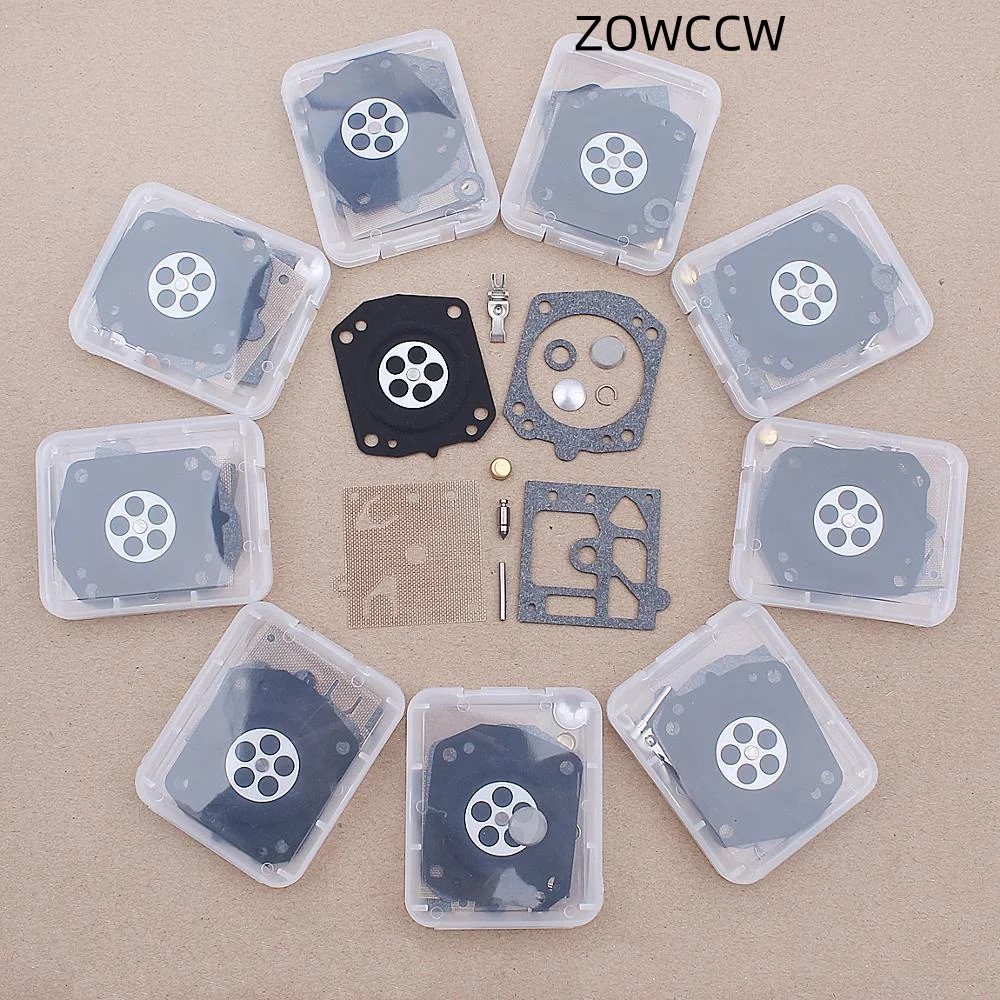 10pcs Carburetor Carb Repair Gasket Diaphragm Kit For Walbro K22-HDA Car Accessories Needle Brush Cutter Trimmer