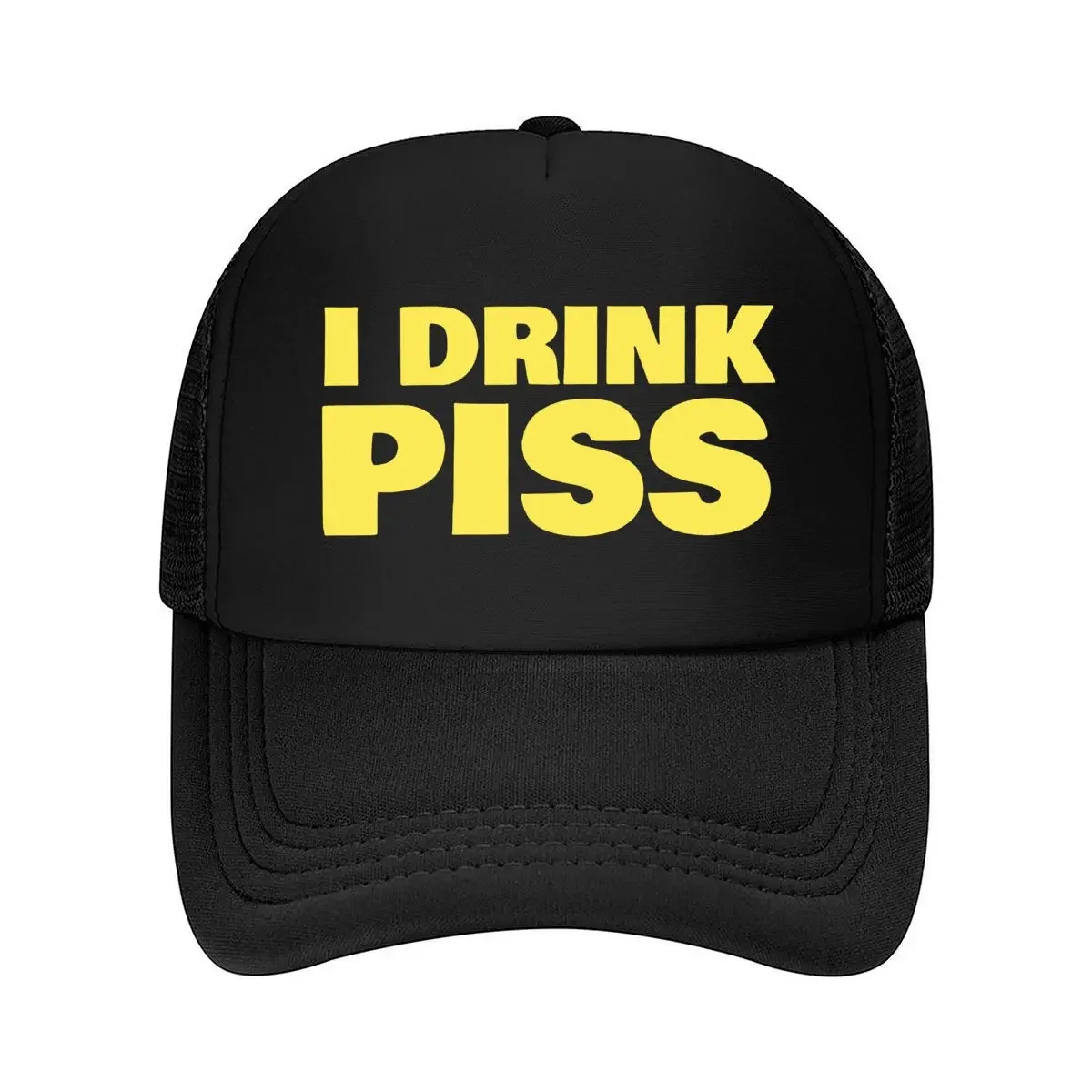 New Drink Piss Edgy, Provocative Typography Graphic Design Mesh Baseball Cap