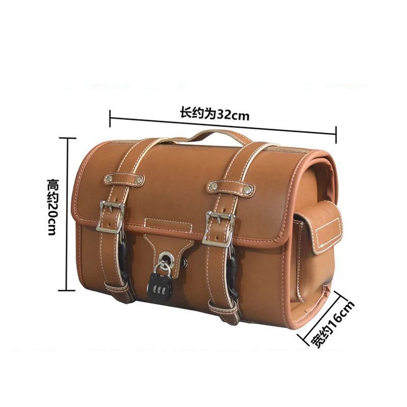 Universal Motorcycle Tail Bag Bicycle Tail Bag Retro Tail Bag Hanging Bag Leather Waterproof Travel Bag Rear Seat Tail Bag