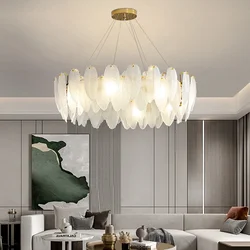 Lampadari moderni a soffitto Lampada a sospensione in vetro con piume creative in cristallo Decorazione Lampada a sospensione Lustre per sala da pranzo Camera da letto