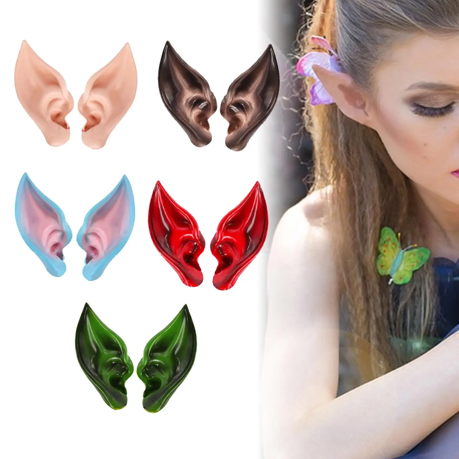 Picture 7: 2x Latex Elf Ear, Elf Ears, Masquerade Carnival Fancy Dress, Cosplay Props, Costumes, Broadcast Props