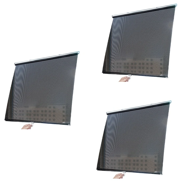 Window Sunshade Roller Blinds, Curtains With UV Protection, Car Retractable Heat Insulation Sunshade, Sun Visor 45X125cm