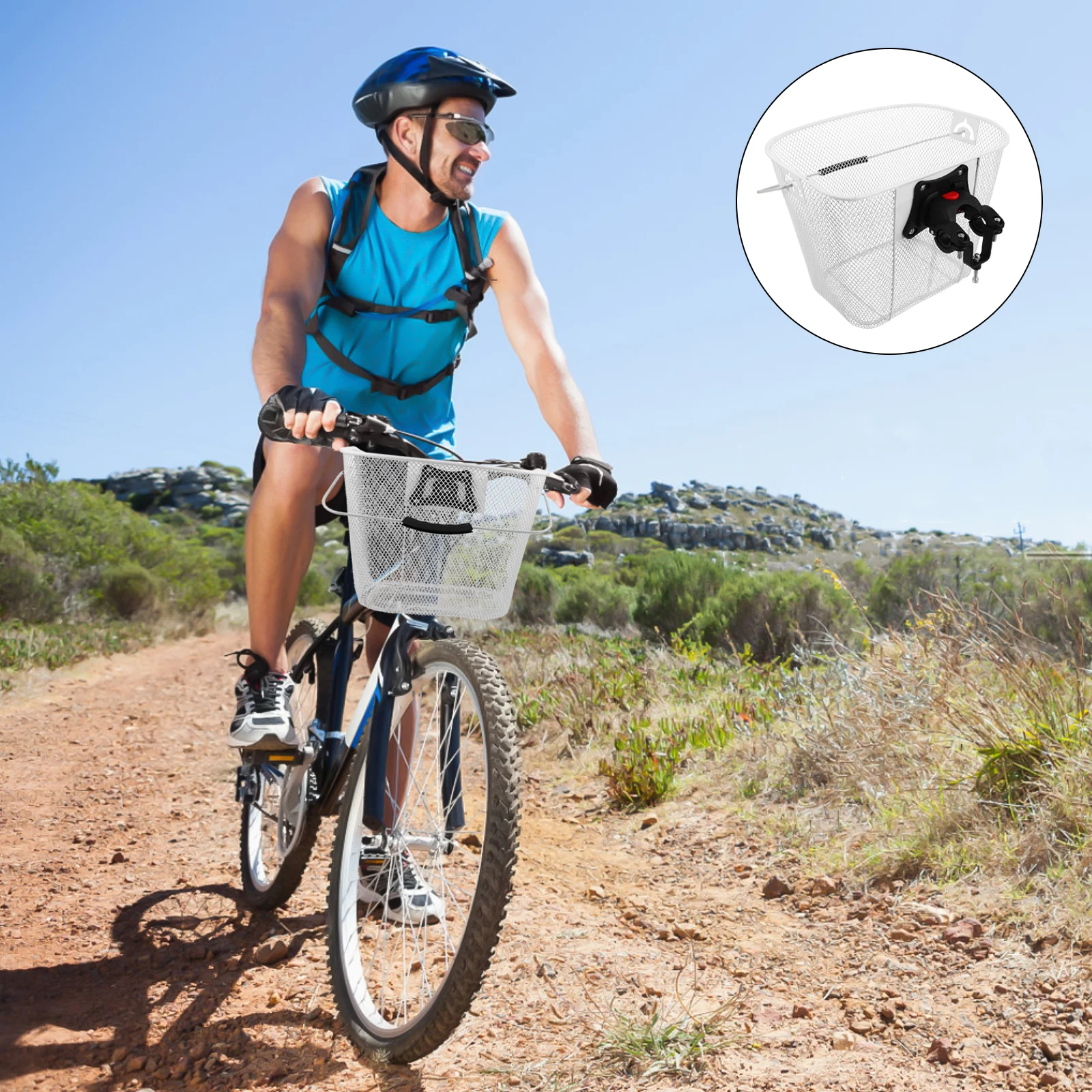 

1Set Durable Quick Release Bicycle Basket Large Capacity Iron Mesh Storage Easy Install Remove Front Rear Scooter Accessory