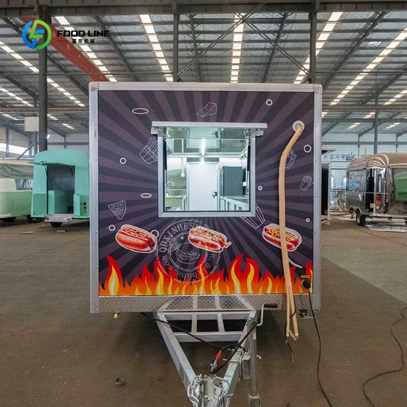 

Burger Grilled Food Trailer DOT Snack Machines Car Pizza Oven Food Trailer Food Trucks with Full Kitchen for Sale