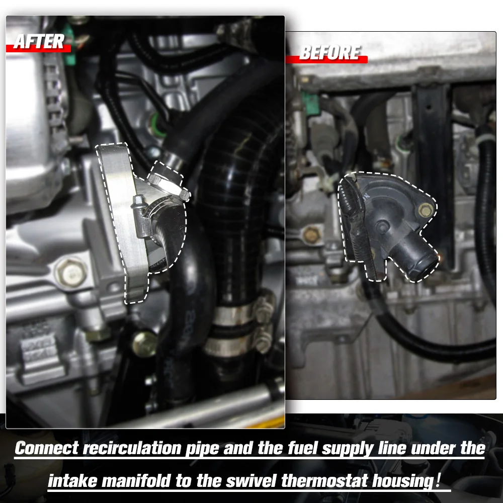 Lizhi racing-para acura honda civic k20/k24 k-swap pescoço giratório termostato componente de refrigeração habitação mangueira do radiador LZ-CTT01