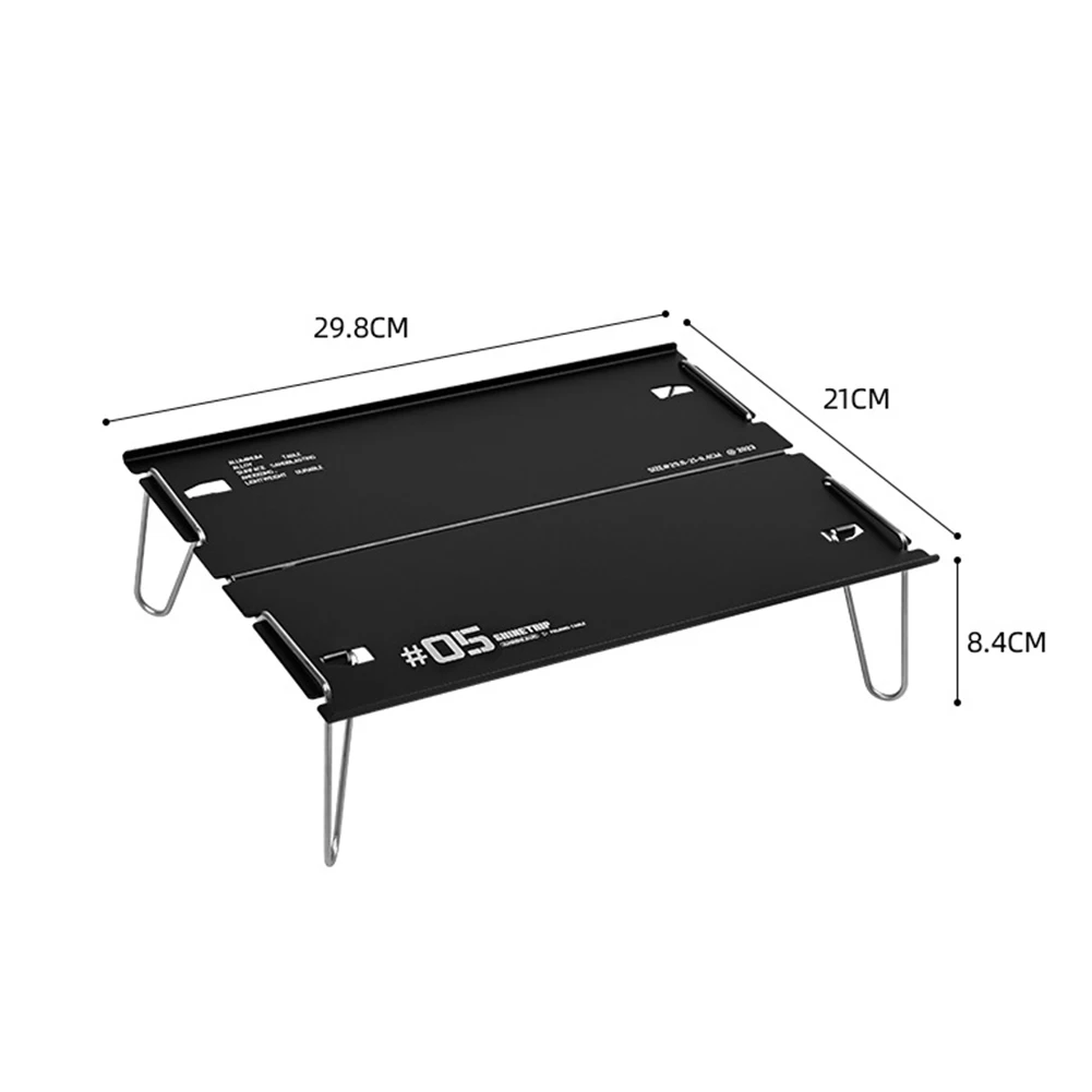 Aluminum Alloy Table Outdoor Folding Table With Anti-Slip Feet Removable Dining Table For Camping Beach Backyards 29.8x21x8.4 Cm