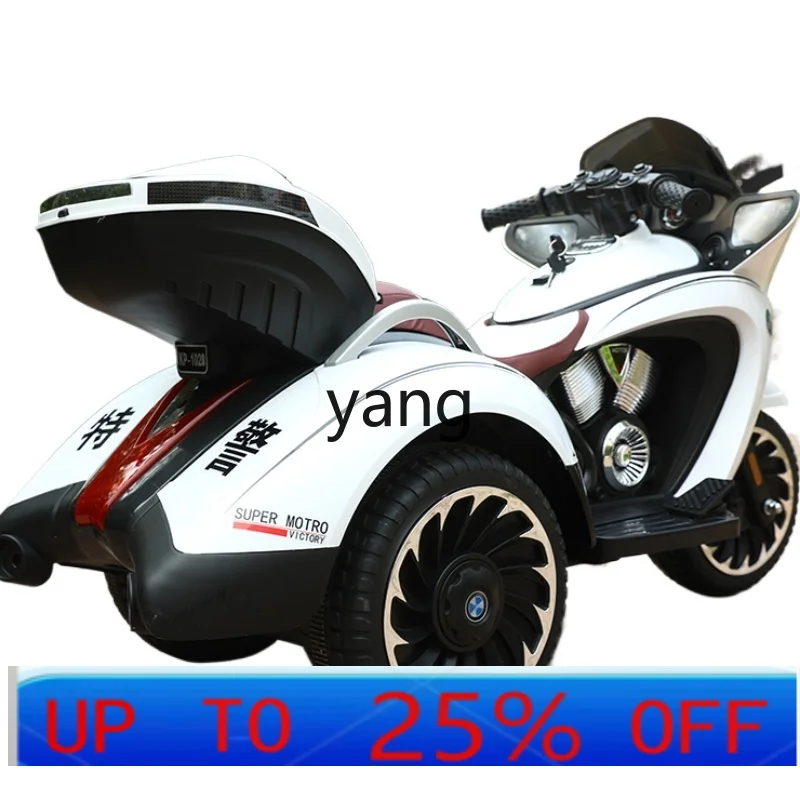 CX  Children's Electric Motorcycle with Remote Control Boy Rechargeable Tricycle Toy Car Double Drive