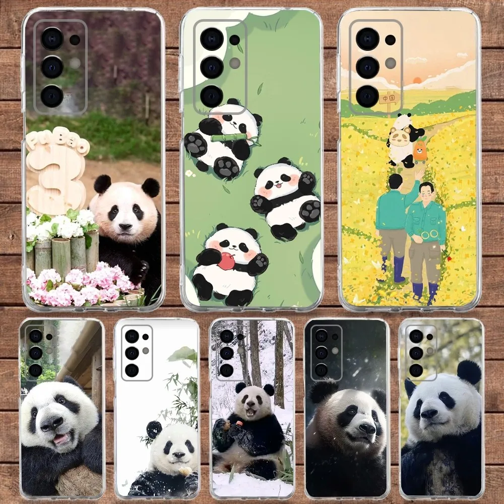 Fubao panda Animal Phone Case  For Samsung S30,S23,S21,S22,S20 Ultra,S20 FE lite,S10,S9,S8PIus Transparent Soft Cover