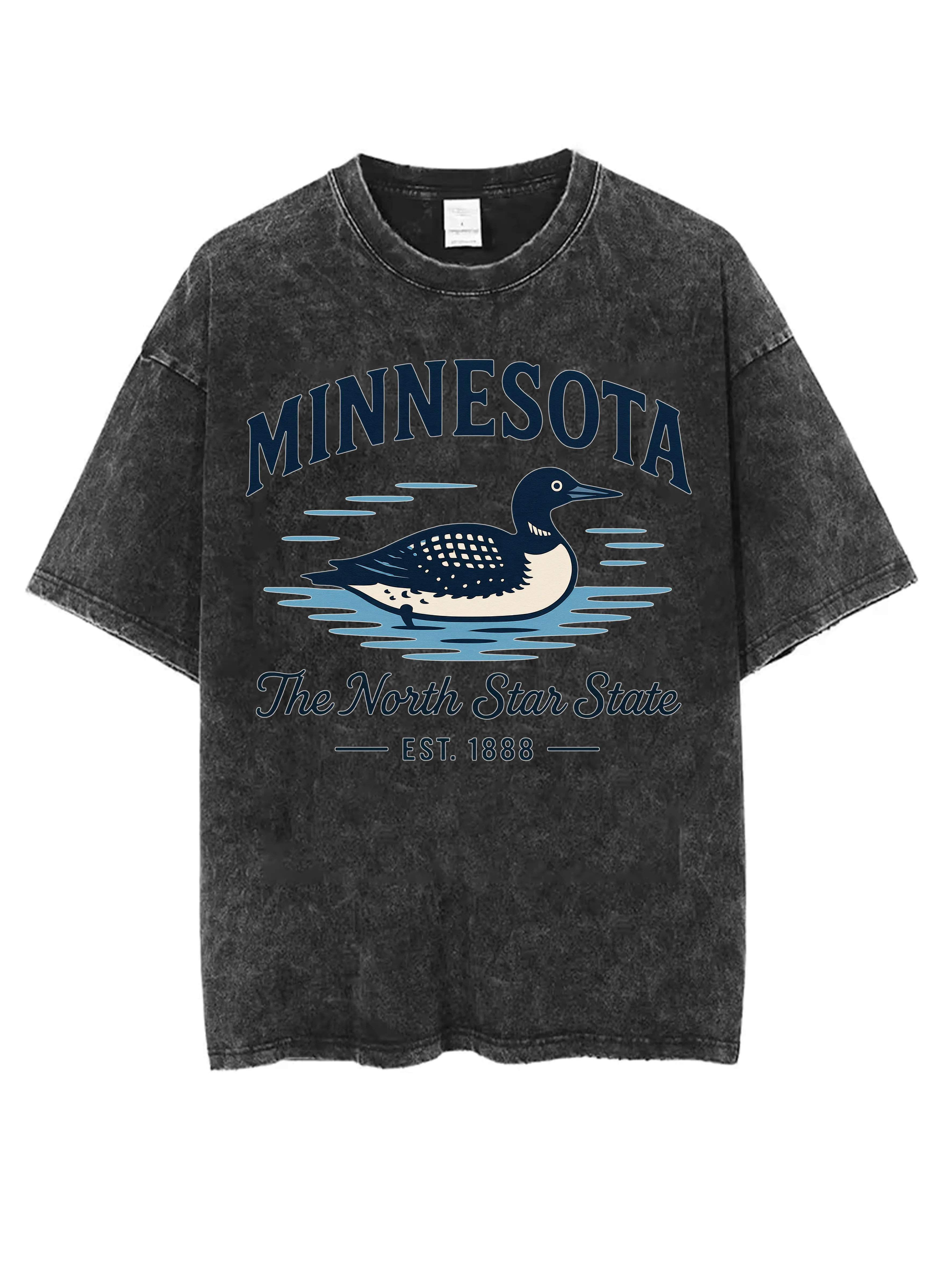 

MINNESOTA IDK I Just Work Here Черная стираная футболка с круглым вырезом Удобная свободная посадка Идеально подходит для мужчин, женщин или зимы, Рождества