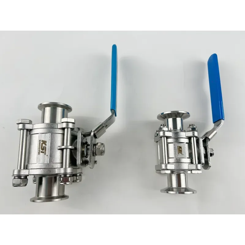 Kingston SS304 SS316L Stainless Steel Sanitary-Grade Ball Valve Food-Grade Manual Ball Valve Tri-Clamp Ball Valve