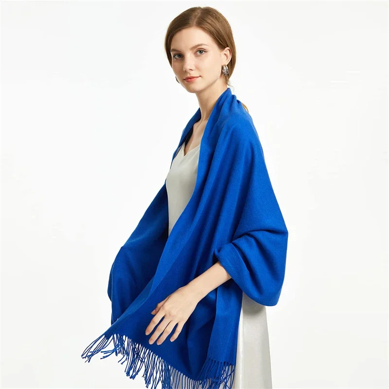 2025 여성용 겨울 숄, 롱 웜 캐시미어 스카프, 히잡, 솔리드 레이디 랩, 여성 파시미나 반다나 헤드 스카프, 에샤르프