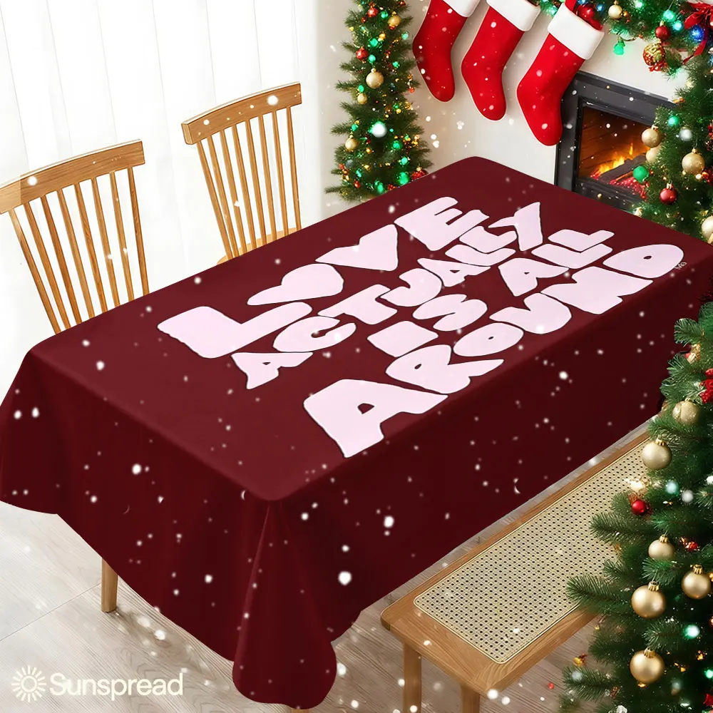 Love Is All Around Table Cloth Waterproof Tablecloth Spill Proof Table Cloth, Wipe Clean Table Cloth for Dining Camping