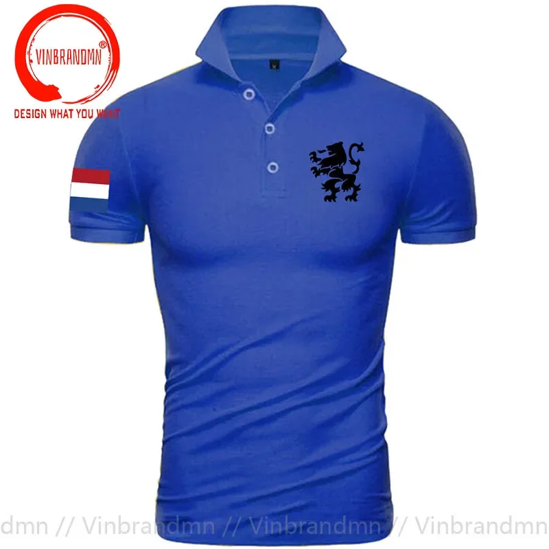 Funny Nederland Dutch Lion Coat of Arms Polo Shirt Men Netherland Amsterdam Polo Shirts Man Holland Polo T Shirts Camiseta Shirt view 3