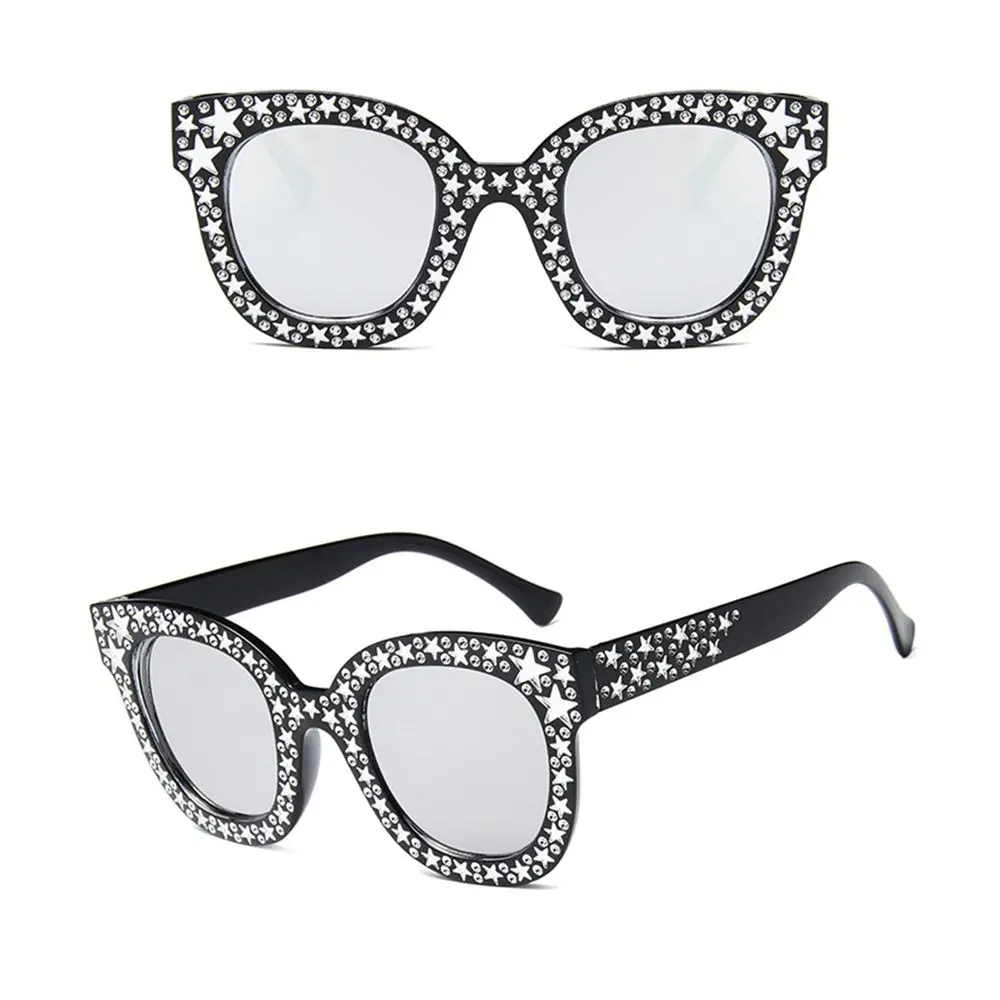 Sparkling Diamond Rhinestone Frame Female Shades Oversized Sunglasses Square Sunglasses Women Sunglasses