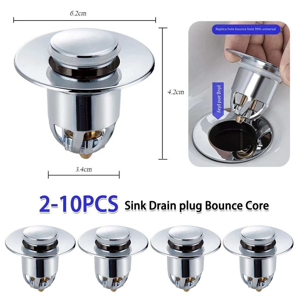 2-10PCS Sink Plug Drain Strainer Shower Prevent Clogging Sink Drain Bounce Plug Washbasin Bathroom Water Stopper Cover