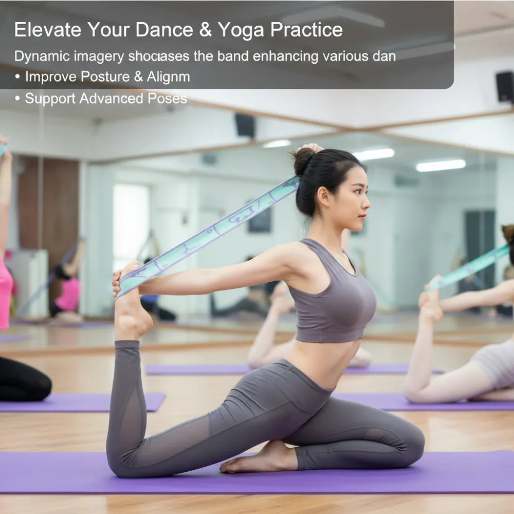 Multi-functional Dance Yoga Auxiliary Stretching Belt Adult Latin Training Elastic Bands Beginner Pilates Yoga Resistance Band