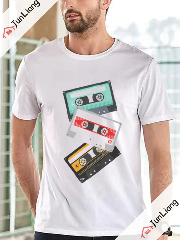 Classic Vintage Cassette Youth T-shirt Men Woman Hip Hop Tape Music Printed T-shirt Trend Gothic Street Fashion Ropa Hombre