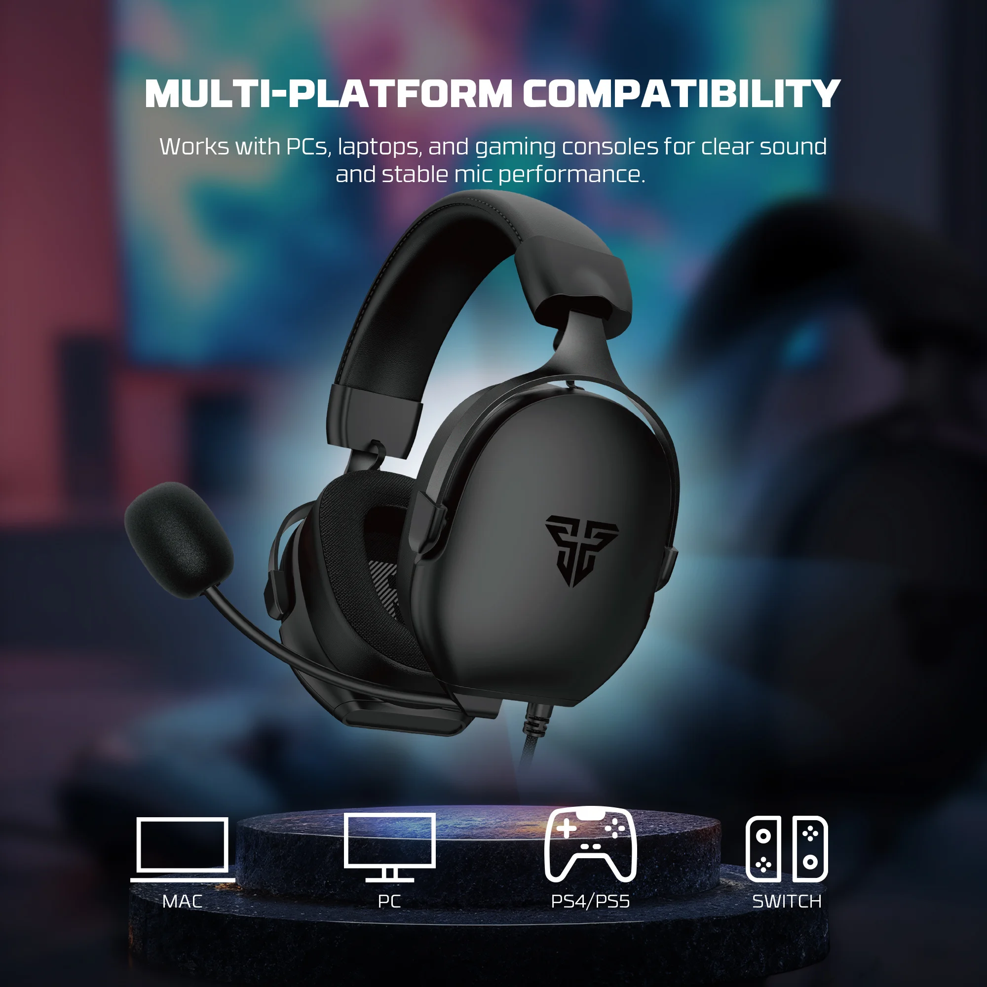 FANTECH HG30 CARBON7.1 سماعة رأس سلكية 40 مللي متر سائق كبير دعوة تقنية الحد من الضوضاء سماعة رأس ماكرو للكمبيوتر PS4 PS5 NS