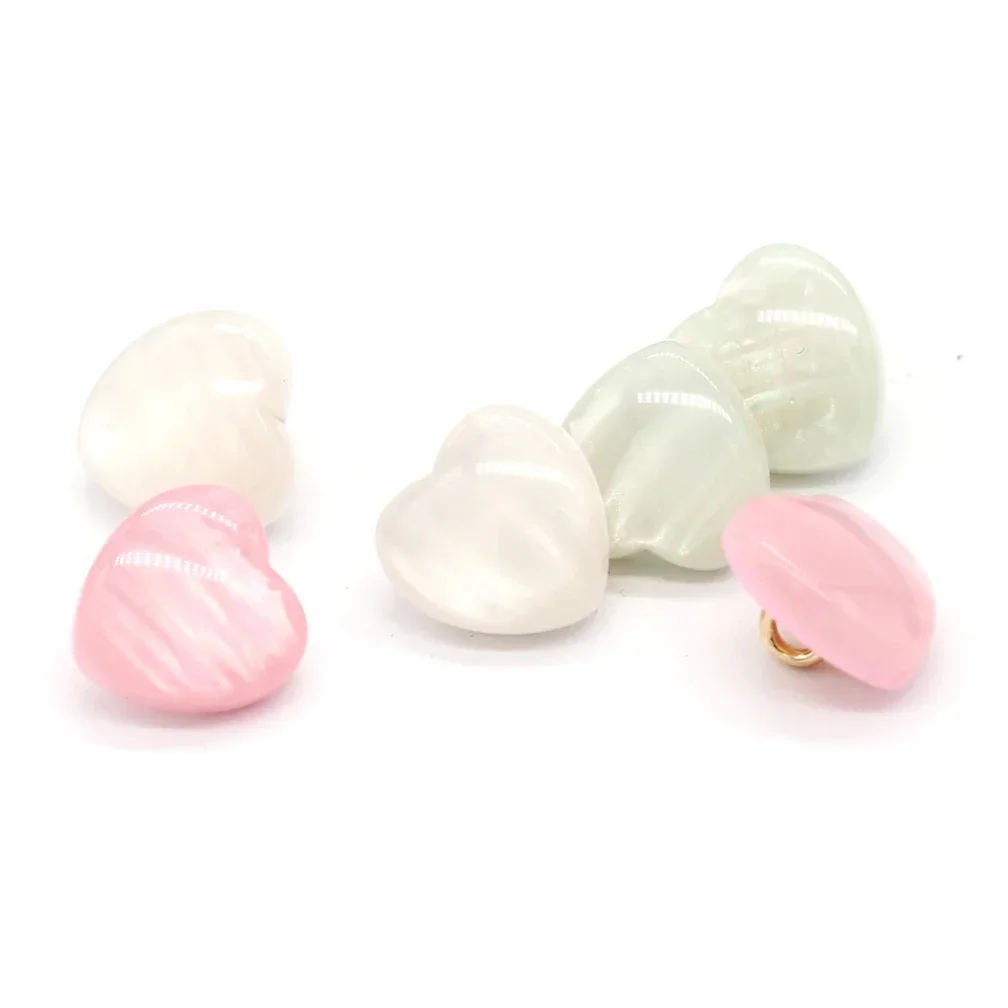 DOTOLLE 20Pcs Fashion Heart Shape Pearl Buttons for Clothing Kids Shirt Blouse Dress Cardigan Sewing Supplies DIY Crafts view 4
