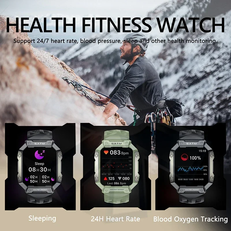 Smartwatch do uprawiania sportów na świeżym powietrzu Ciśnienie krwi Tlen Tętno Monitor zdrowia Fitness Mężczyźni Kobiety Inteligentny zegarek