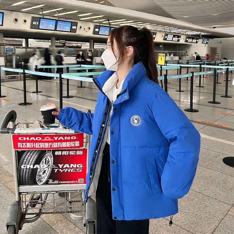 2023 New Women Down Cotton Coat Winter Student Jacket Female Short Warm Parkas Thick Loose Outwear Versatile Simplicity Overcoat