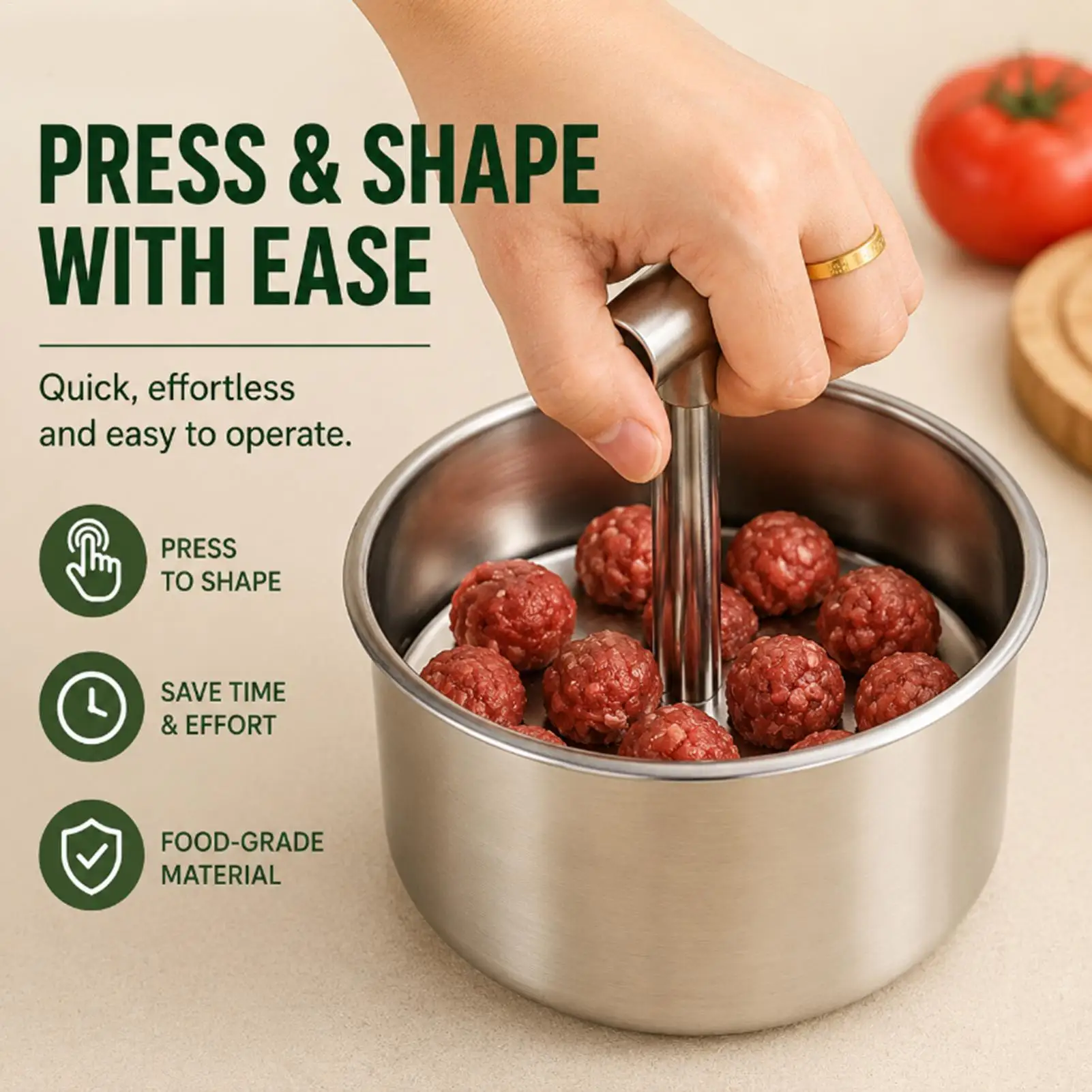 Creative Household Hand Pressed Meatball Machine Large Size 12 Wells Stainless Steel Press Meatball Maker Mould Kitchen Tools