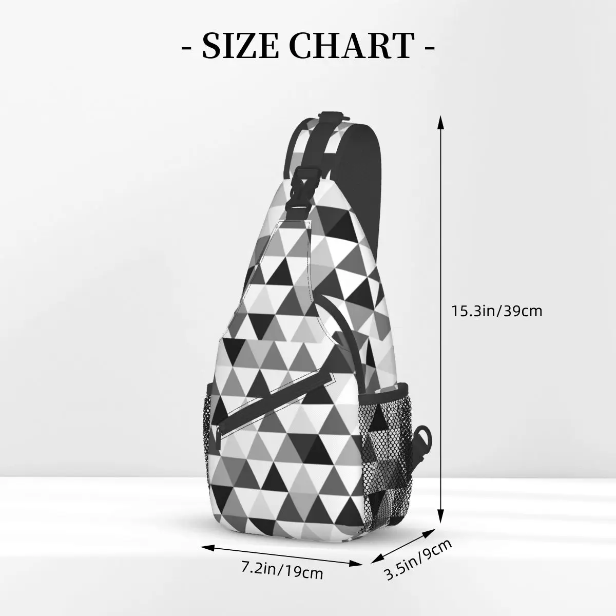 Triângulos Sling Bag Peito Crossbody Ombro Sling Mochila Esportes Ao Ar Livre Daypacks Geométrica Padrão Simples Satchel