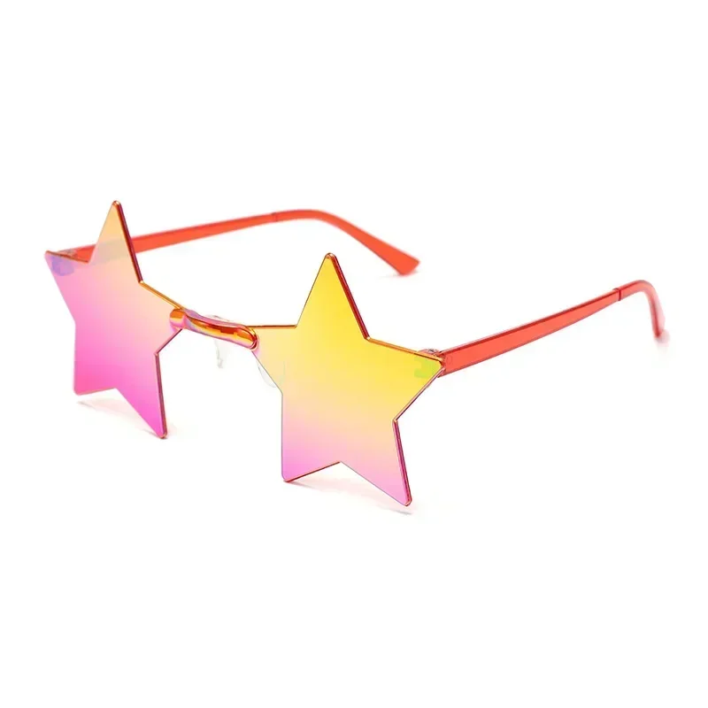 Star Shape Sun Glasses Light Funny Pentagram Candy One Piece Eyewear Multi Colors Decoration Party Rimless Sunglasses