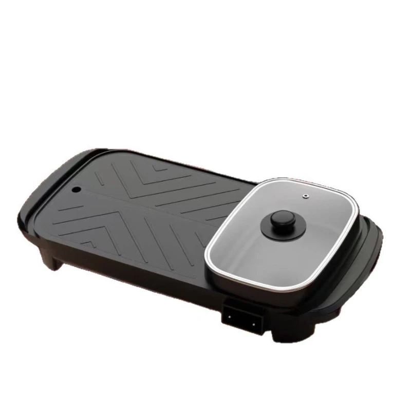 

Household barbecue hot pot rinsing and roasting integrated long barbecue pan barbecue electric hot pot electric heating pot