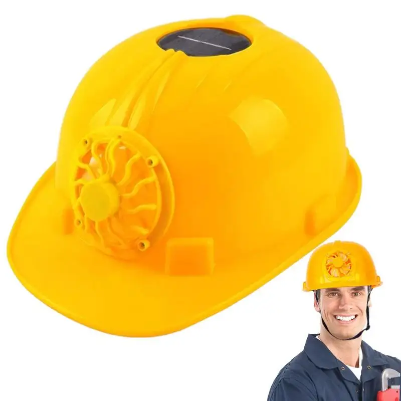 Construction Work Safety Helmets Hard Hat Safety Helmets With Solar Fan Ventilated Breathable Hard Caps Waterproof Worker Caps