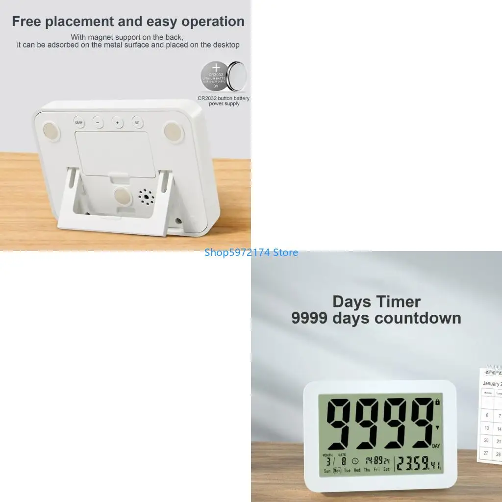 Y3NB Digital Countdown Days Timer Clock 9999-Days Count Down Days Timer with Strong Back Electronic Countdown Timer