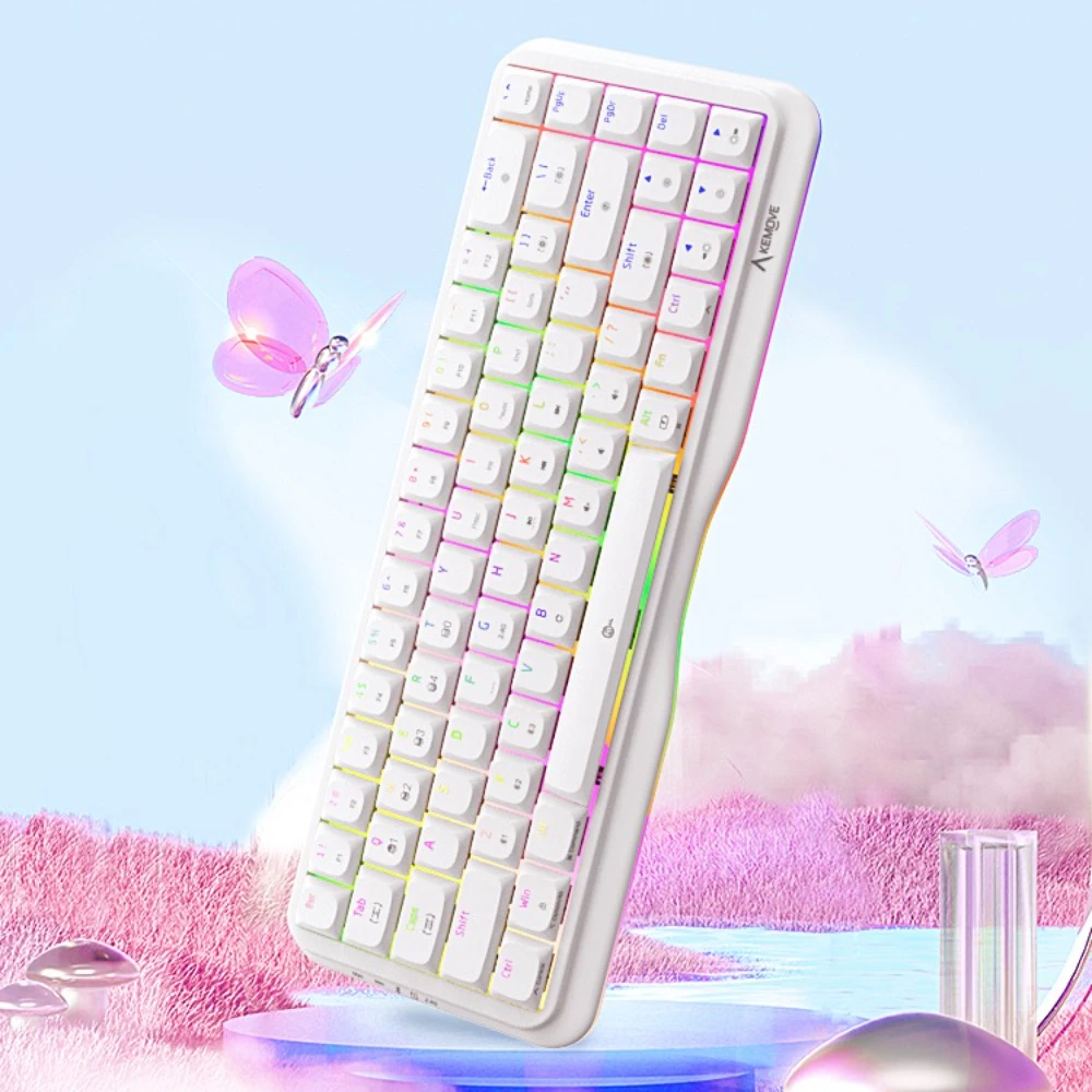 

KEMOVE Трехрежимная механическая беспроводная сменная эргономичная клавиатура K68 RGB HotDesign Индивидуальные игры Бизнес-офис Бесшумная клавиатура