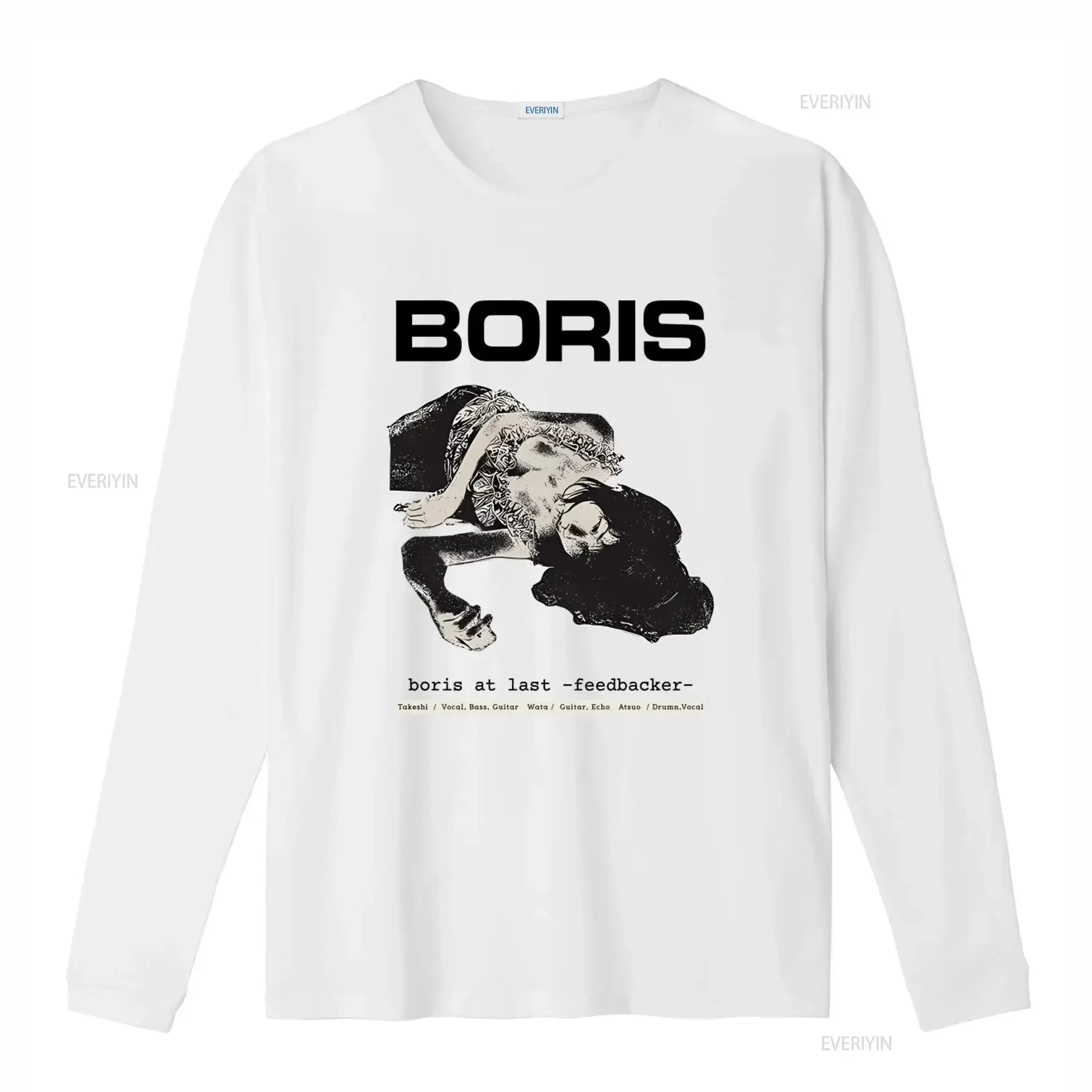 Boris At Last Feedbacker Psychedelic Rock Noise Band T shirt for  vintage Washed Versatile Unisex graphic fashion