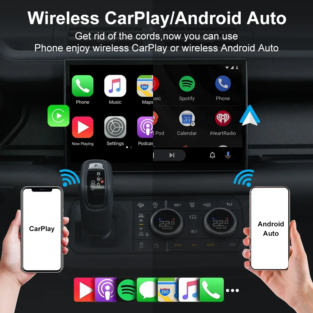 2-in-1 Kabelloser CarPlay-Adapter Kabelgebunden zu Kabellos Dongle für Apple & Android Auto Plug-and-Play Universelles Auto-Zubehör – Detail 8