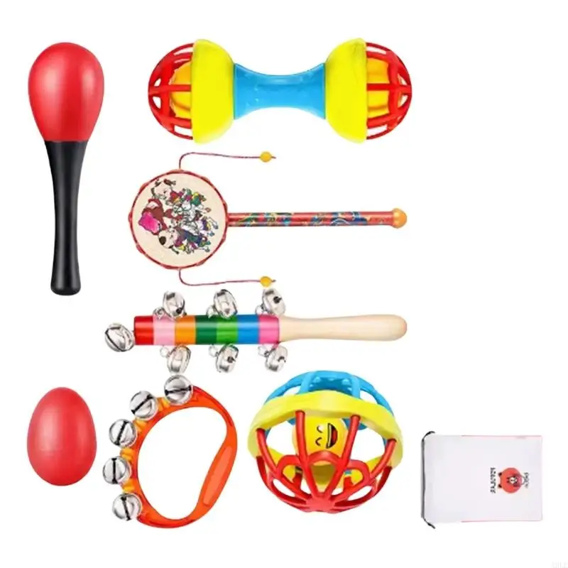 소음 제조업체 유아 손 벨 래틀 장난감 유아를위한 장난감 시각 및 청각 자극 타악기 모래 망치 장난감