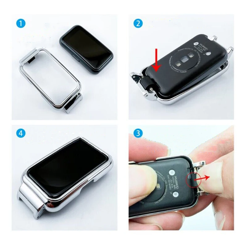 Strap Case Protector for Huawei Band 9 8 Watchband for huawei band 7 6 for HUAWEI BAND 10 Metal Bracelet Protective Cover Frame