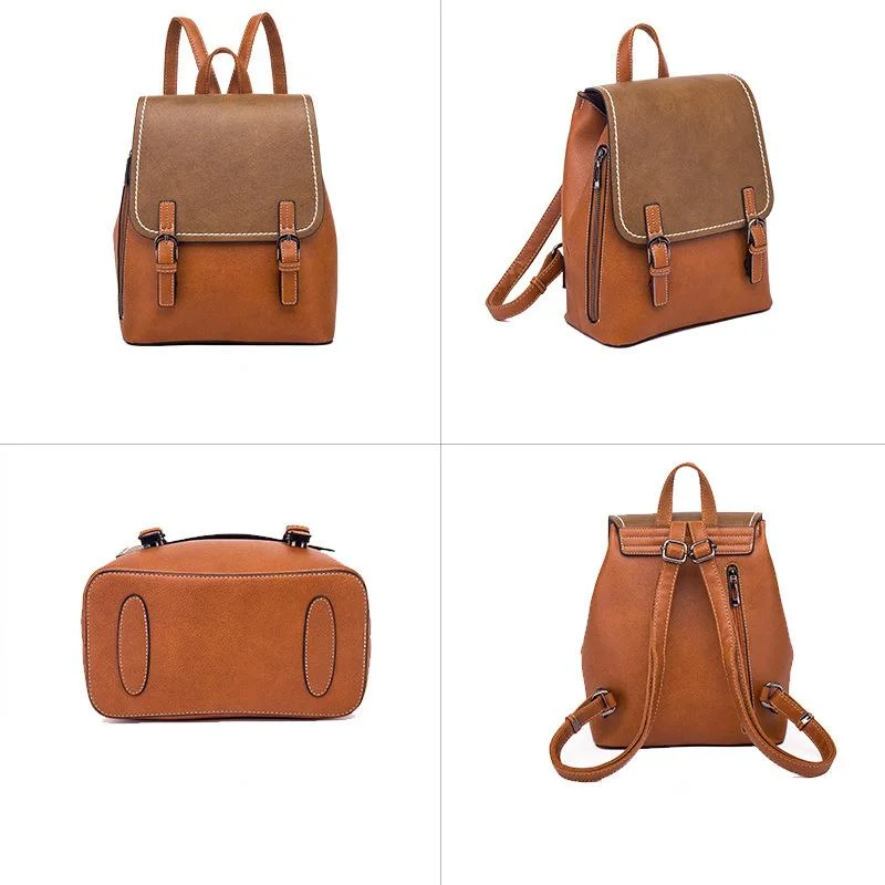 New Design women\'s genuine leather backpack portable school bags Fashion for teenage girls mujer High-quality Bolsas Bag