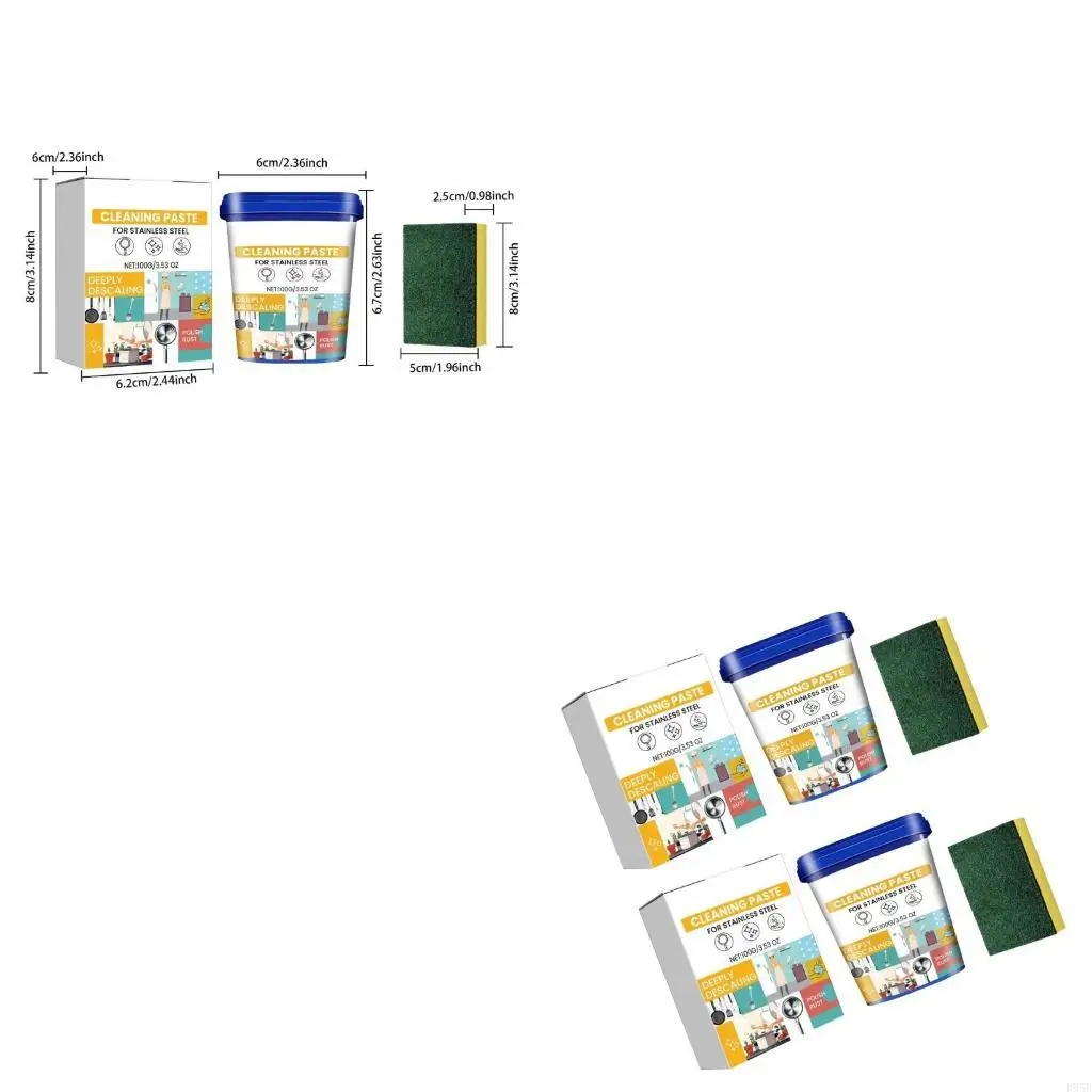 

StainlessSteel Protectors Metal Surfaces Polish Cleanings Pastes, Long Glosses B95B