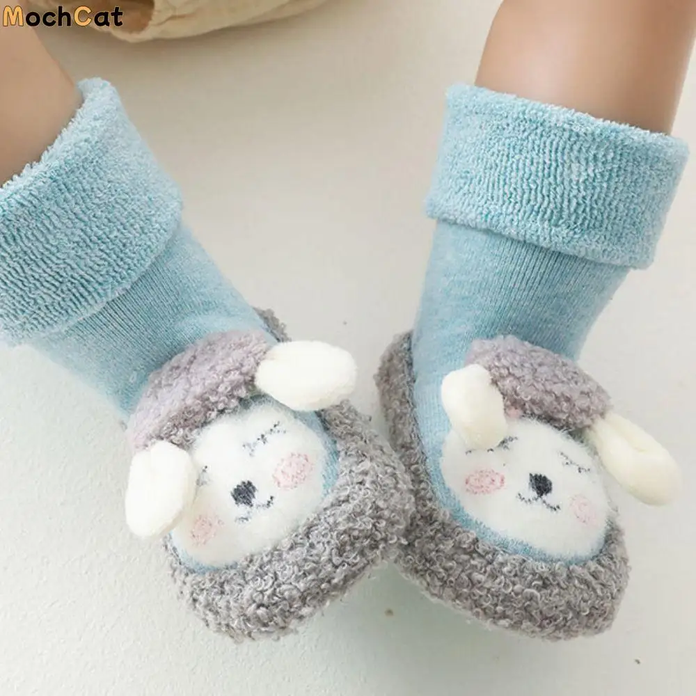 

Solid Color Thickening Baby Socks Korean Style Baby Hosiery Infant Learning Walk Socks Autumn&Winter Sheep Pattern