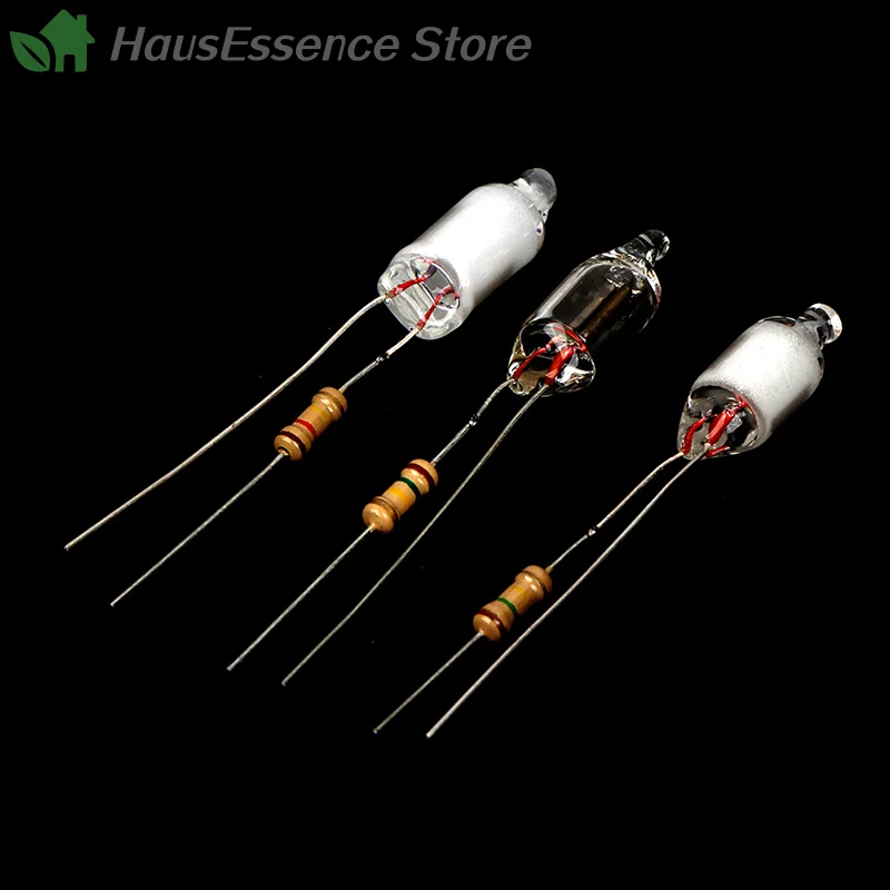 ※10Pcs Neon Light Bulbs 6*13mm Mini Neon Light Indicator With Resistor 220V Red/Blue/Green