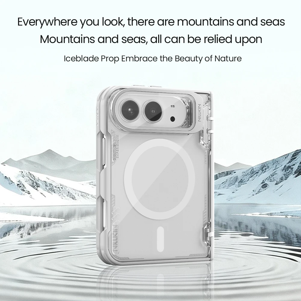 Nillkin for iPhone Duo Magnetic Fold Phone Case Bracket Stand Shockproof Clear Shell
