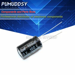 20 adet yüksek kaliteli 100V100UF 10*17mm 100V 100UF 10*17 elektrolitik kondansatör