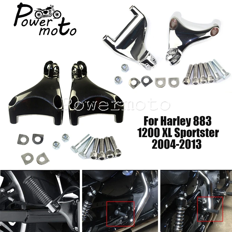 

For Harley Sportster 883 1200 XL 2004-2013 Motorcycle Aluminum Holder Rear Passenger Footpeg Brackets Foot Peg Mount Support