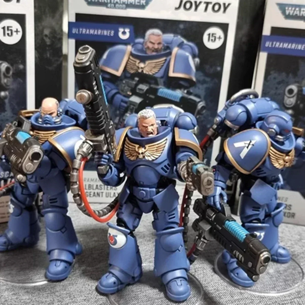 [In-Stock] JOYTOY Warhammer 40K Ultramarines Hellblasters Action Figure Sergeant Ulaxes Brother Joint Movable Figurine Toys Gift