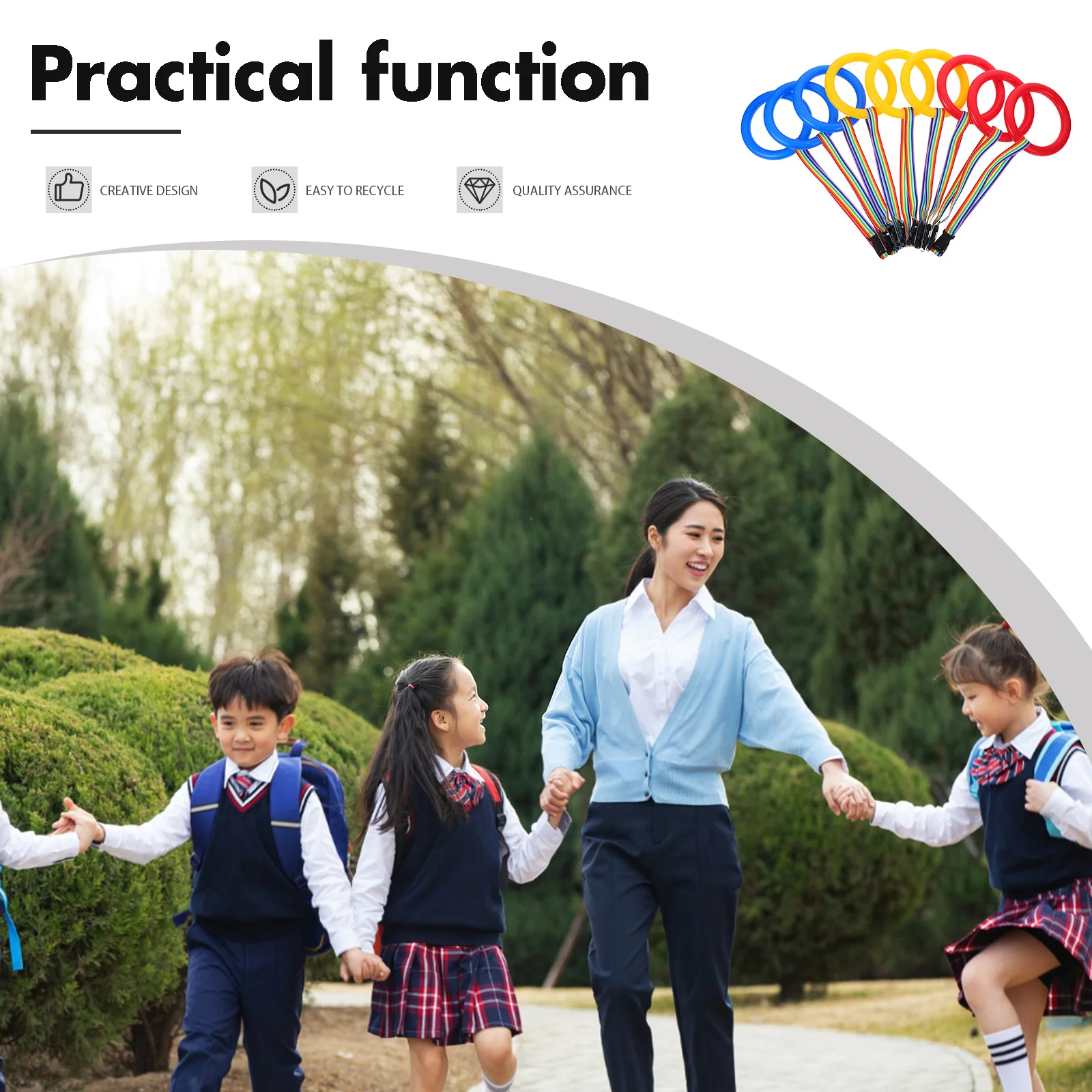 9 قطعة حبل المشي لمكافحة خسر للأطفال مشرق اللون الطفل المقود قابلة لإعادة الاستخدام حزام الأمان الصغار الرعاية النهارية مرحلة ما قبل المدرسة في الهواء الطلق