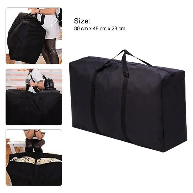 1pc Extra Large Waterproof Moving Luggage Bags Laundry Shopping Bag Non-woven Fabric Cubes 80*48*25cm Home Storage Packing Tool image 3